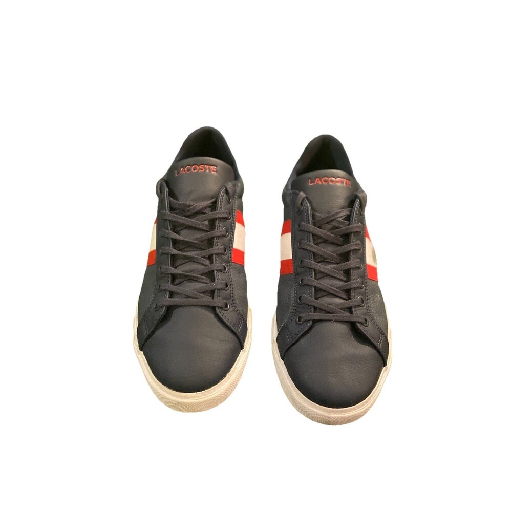 Lacoste Men’s Shoes Size 9.5 Blue Leather Low Top Sneakers